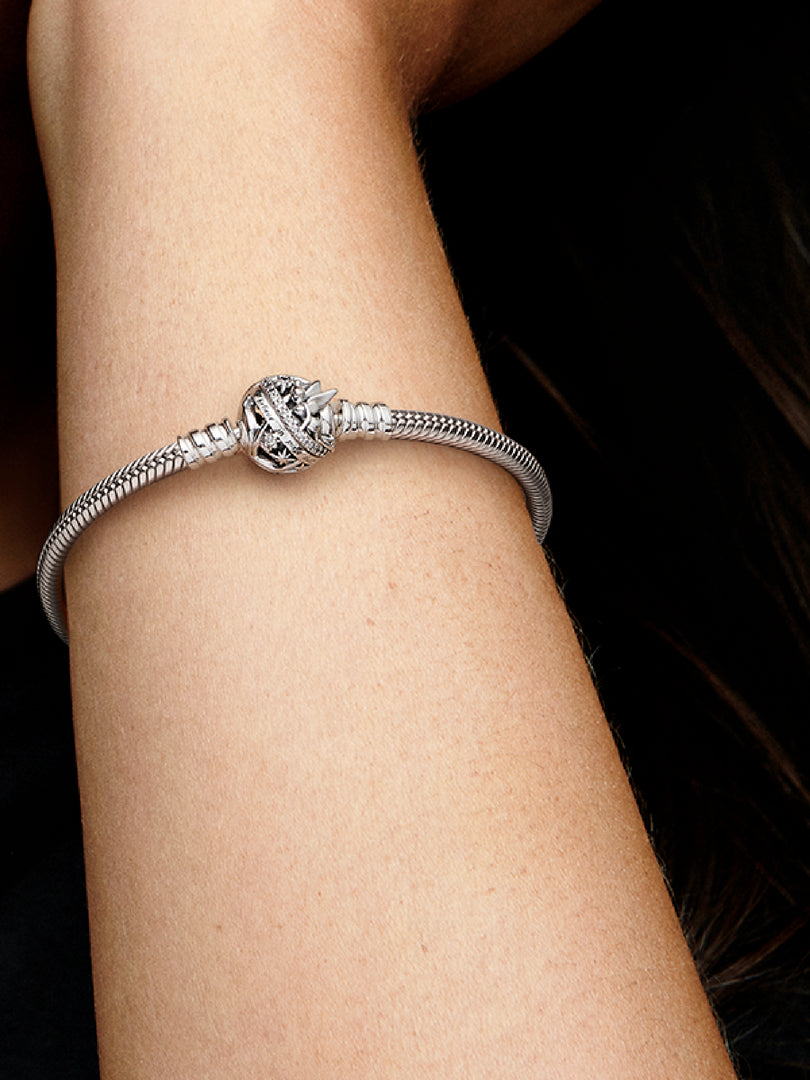 Pulsera en plata de ley Cadena de Serpiente con Cierre Campanilla de Disney