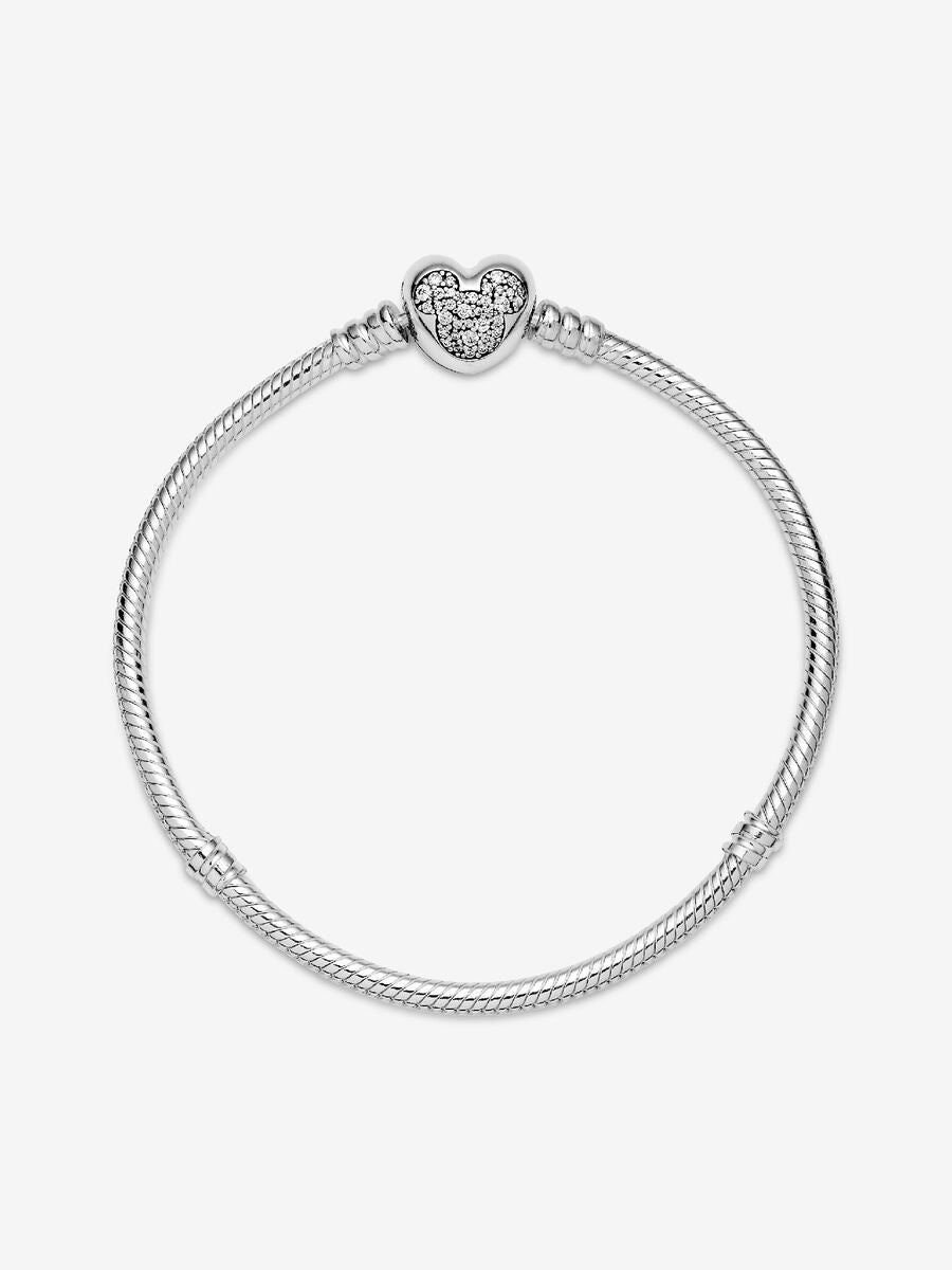 Pulsera Cadena de Serpiente Cierre Corazón Mickey Mouse de Disney