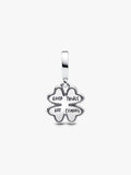 Charm Colgante con Diamante Creado en Laboratorio Trébol de Cuatro Hojas