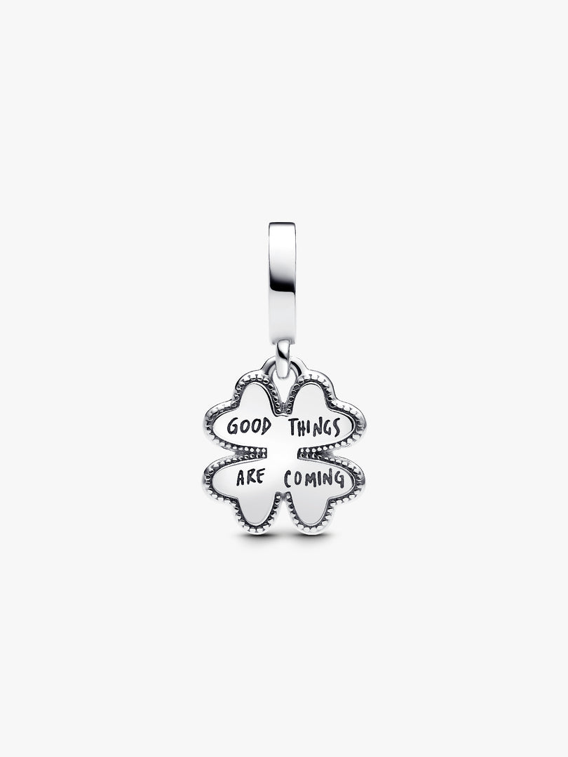 Charm Colgante con Diamante Creado en Laboratorio Trébol de Cuatro Hojas