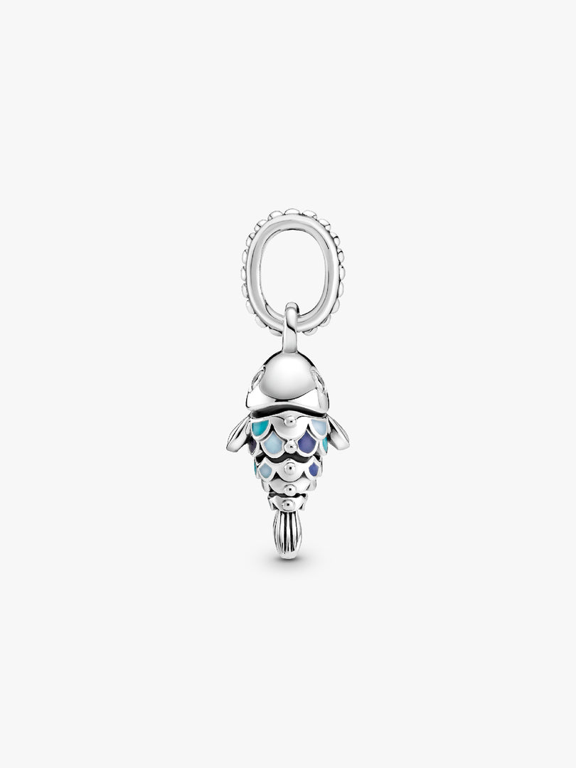 Charm Colgante Pez Escamas Azules