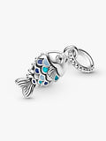 Charm Colgante Pez Escamas Azules