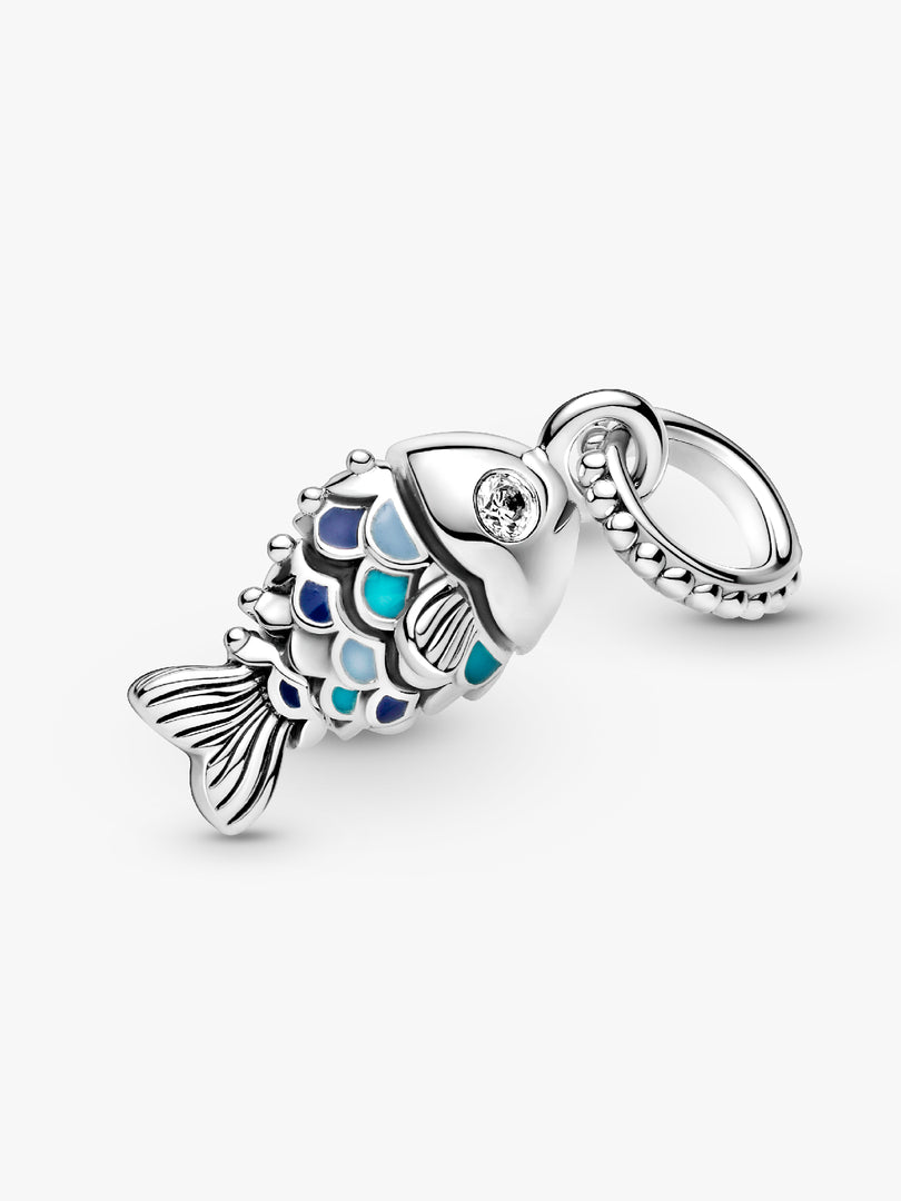 Charm Colgante Pez Escamas Azules
