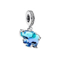 Charm Colgante de Cristal de Murano Azul Elefante