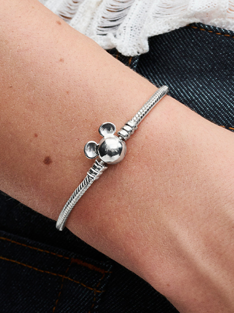 Pulsera Cadena de Serpiente con Cierre Mickey Mouse de Disney