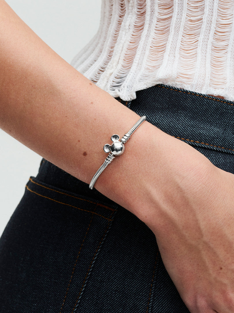 Pulsera Cadena de Serpiente con Cierre Mickey Mouse de Disney